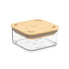 Pote Hermético Cristal com Tampa em Bambu 230ml, linha Modo Coza
