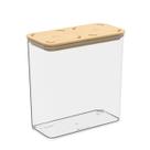 Pote Hermético Cristal com Tampa em Bambu 2,7L linha Modo Coza