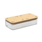 Pote Hermético Cristal com Tampa em Bambu 530ml, linha Modo Coza