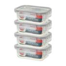 Pote Hermético De Vidro 395ml -marmita -micro-ondas -kit C/4 Pote Hermético De Vidro 395ml -marmita -micro-ondas -kit C/4