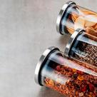 Pote hermetico de vidro com tampa em metal 550ml