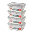 Pote Hermético De Vidro - Marmita - micro-ondas - forno 660ml Kit C/4 - Dolce Home