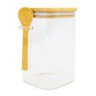 Pote Hermético De Vidro Resistente Com Tampa E Colher De Bambu Com 1L