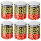 Pote Hermetico de Vidro Tampa Inox Para Alimentos 550ml 6 Un