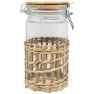 Pote Hermético em Vidro para Mantimentos com Tampa em Bambu e Trava - 1,2L -10x10x20 - Dynasty