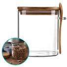 Pote Hermético Mantimento Armazenamento de Vidro Tampa E Colher Bambu 650ml Pote Hermético Mantimento Armazenamento de Vidro Tampa E Colher Bambu 650ml