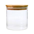 Pote Hermético Mantimentos Vidro Tampa De Bambu 10X8 600 ML