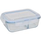 Pote Hermético Marmita 640ml Retangular C/ 4 Travas C/ Divisória Fitness Frezeer Forno Microondas - Quality House
