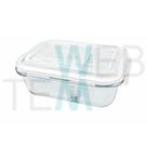 Pote Hermético Marmita de Vidro Retangular Com Divisória 1010ml Com Tampa BPA Free: Organização, Sustentabilidade Cozinha e Frescor para Alimentos