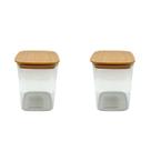 Pote Hermético Quadrado 800ml 500ml de Plástico para Armazenamento de Alimentos Grãos Cereais Bolachas Multiuso Universa Pote Hermético Quadrado 800ml 500ml de Plástico para Armazenamento de Alimentos Grãos Cereais Bolachas Multiuso Universa