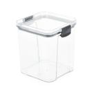 Pote Hermético Quadrado Transparente com Trava 1L Preto