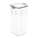 Pote Hermético Quadrado Transparente com Trava 2L Cinza