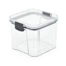 Pote Hermético Quadrado Transparente com Trava 700ml Preto Pote Hermético Quadrado Transparente com Trava 700ml Preto