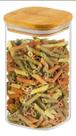 Pote Hermético Quadrado Vidro Borossilicato 1,5l Tampa Bambu NOVI CASA 1550ML