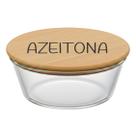 Pote Hermético Redondo Vidro e Tampa de Bambu (930 ml) Azeitona Pote Hermético Redondo Vidro e Tampa de Bambu (930 ml) Azeitona