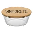 Pote Hermético Redondo Vidro e Tampa de Bambu (930 ml) Vinagrete Pote Hermético Redondo Vidro e Tampa de Bambu (930 ml) Vinagrete