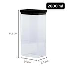 Pote Hermético Retangular Lumini Black 2.600ml Paramount