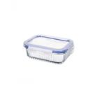 Pote Hermético Retangular Stripes 640ml para Alimentos em Vidro Borossilicato Transparente Lehaví