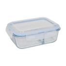 Pote Hermético Retangular Vidro 1520Ml Com Divisória Tampa Silicone Vedação Marmita Microondas Freezer Lava-Louças Conservação
