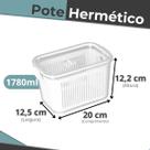 Pote Hermético Slim Multiuso 1780ml de Acrílico Para Geladeira Frutas, Vegetais, Verduras.