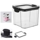 Pote Hermetico Tampa com Trava 700ml Veda Conserva Armazenamento Acrilico Transparente Tempero Mantimento Alimento Cozinha Armario Multiuso Resistente