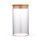 Pote Hermético Tampa de Bambu Para Alimentos Condimentos Temperos Cilíndrico 850ML