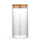 Pote Hermético Tampa de Bambu Para Alimentos Condimentos Temperos Grande 1,1L