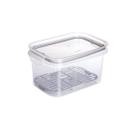 Pote Hermético Transparente Trava Escorredor 1,2L Transparente Cinza Preto Modular Plástico Moderno