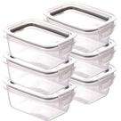 Pote hermético Trava Mais 360ml preto com 6 unidades Plasutil ref.13917