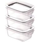 Pote hermético Trava Mais 550ml preto com 3 unidades Plasutil ref.13918 Pote hermético Trava Mais 550ml preto com 3 unidades Plasutil ref.13918