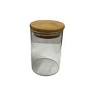 Pote Hermetico Vidro Borossilicato Liso c/ Tampa Bambu 200mL