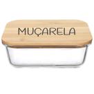 Pote Hermético Vidro e Tampa de Bambu (1 Litro) Muçarela Pote Hermético Vidro e Tampa de Bambu (1 Litro) Muçarela
