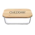 Pote Hermético Vidro e Tampa de Bambu (600 ml) Cheddar