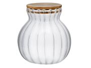 Pote Hermetico Vidro Porta Mantimento Tampa Bambu 500ml
