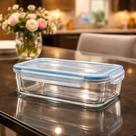 Pote Hermetico Vidro Retangular Conserva Alimentos Marmita Microondas Freezer com Tampa 350/370ml