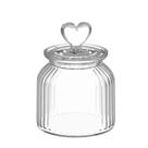 Pote hermetico vidro tampa com coraçao 650 ml -