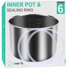 Pote interno e pacote com 2 anéis de vedação de silicone para Instant Pot 6Qt