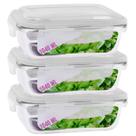 Pote Mantimento Alimentos 1040ml Vidro Tampa Não Vaza - 3 Un