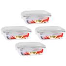 Pote Mantimento Alimentos 1040ml Vidro Tampa Não Vaza - 4 Un