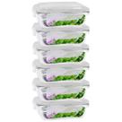 Pote Mantimento Alimentos 1040ml Vidro Tampa Não Vaza - 6 Un