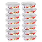 Pote Mantimento Alimentos 370ml Vidro Tampa Não Vaza - 14 Un