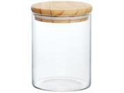 Pote Mantimento Vidro Borossilicato Hermético Tampa Bambu Tempero 550ml