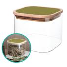 Pote Mantimento Vidro Com Tampa Verde Hermético Bambu 700ml Pote Mantimento Vidro Com Tampa Verde Hermético Bambu 700ml