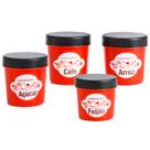 Pote Mantimentos Cozinha Infantil Rosa Dispenser Vermelho -