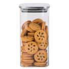 POTE MANTIMENTOS QUADRADO HOME&CO COM TAMPA INOX BOROSSILICATO 1,5L 19x10x10cm TRANSPARENTE