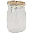Pote mantimentos vd23024 vitreo 750ml hermetico vidro tp madeira mimo style