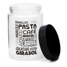 Pote Mantimentos Vidro C/ Tampa Preta 1300ml Wincy