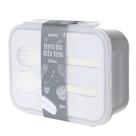 Pote Marmita Bento Box Retangular 1200ml Com Talheres Cinza