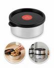 Pote Metalizado com Tampa Redondo 370ml Armazenamento Alimentos Mantimentos Potte Premium