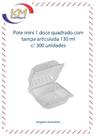 Pote mini 1 doce quadrado c/ tampa articulada 300 unid - brigadeiro, beijinho, docinhos (3603)